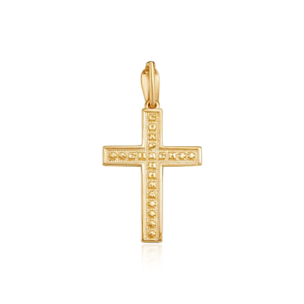 Купить Крест из красного золота с сапфиром (2482)